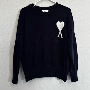 Ami Alexandre Mattiussi Navy Ribbed Knit